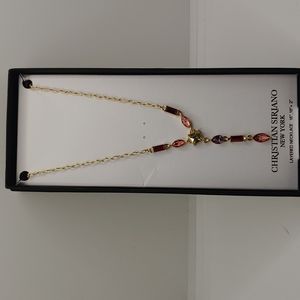 Christian Siriano Necklace with various coloured gem pendant